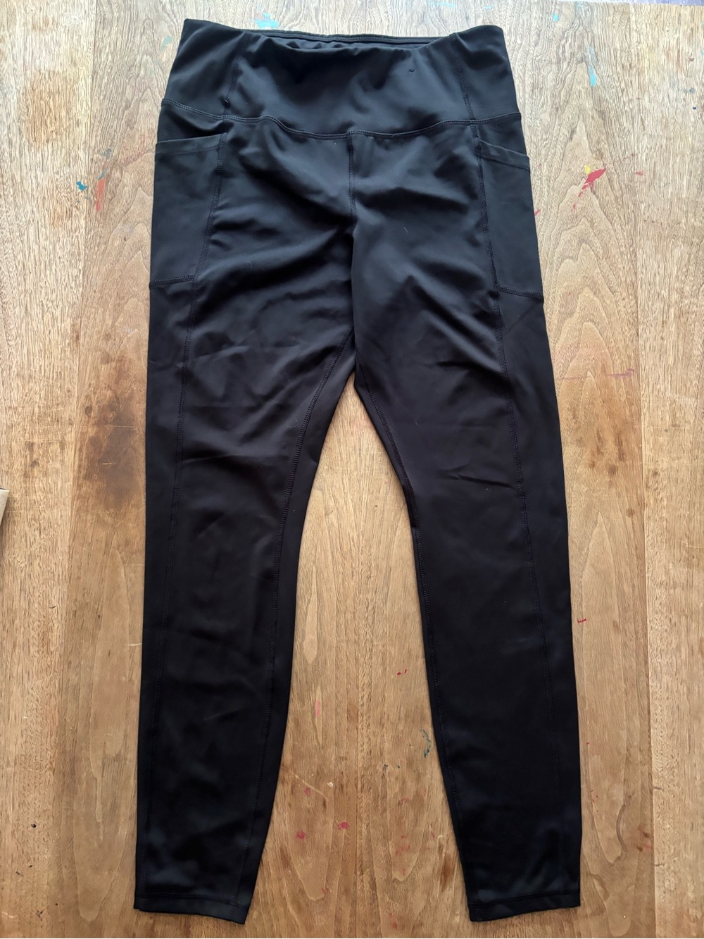 Avia Black High-Waist Performance Leggings with Side Pockets